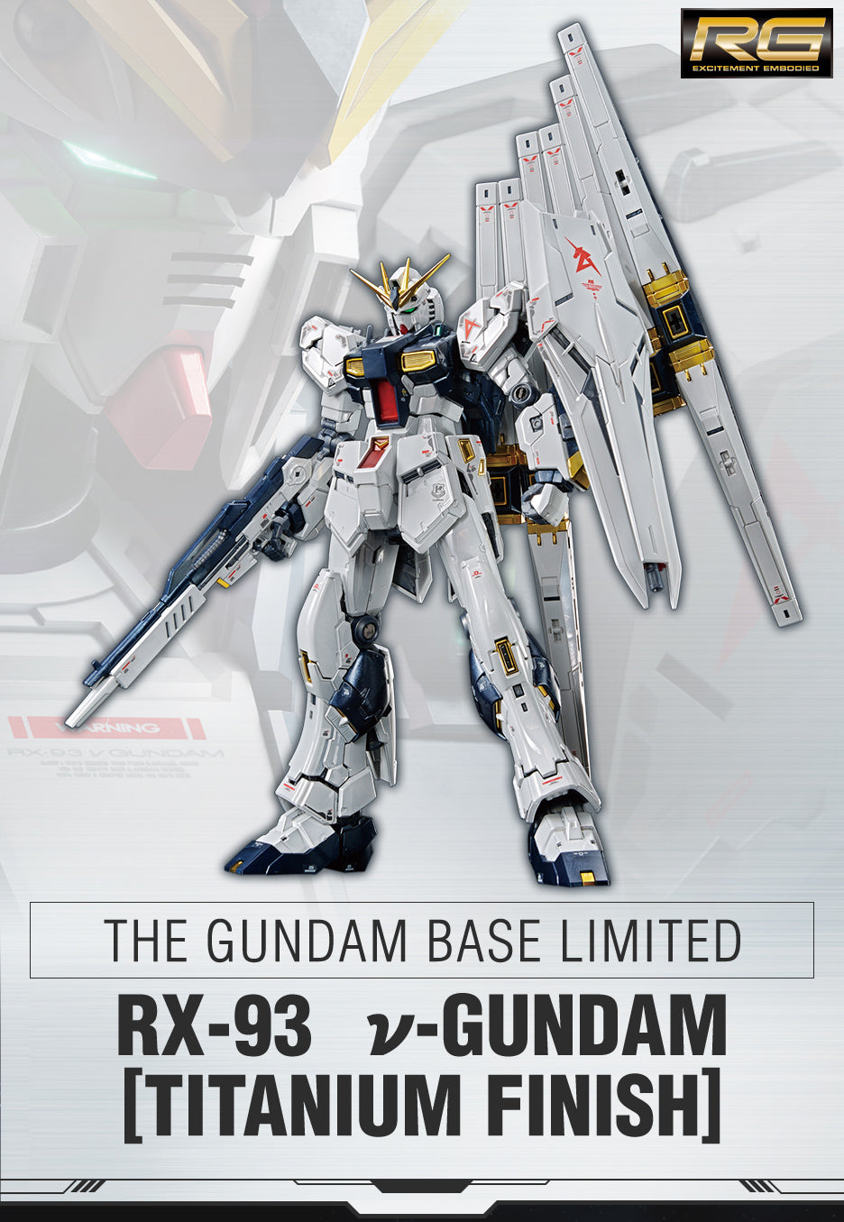RG 1/144 - Gundam Base Limited - RX-93 NU Gundam (Titanium Finish)-1